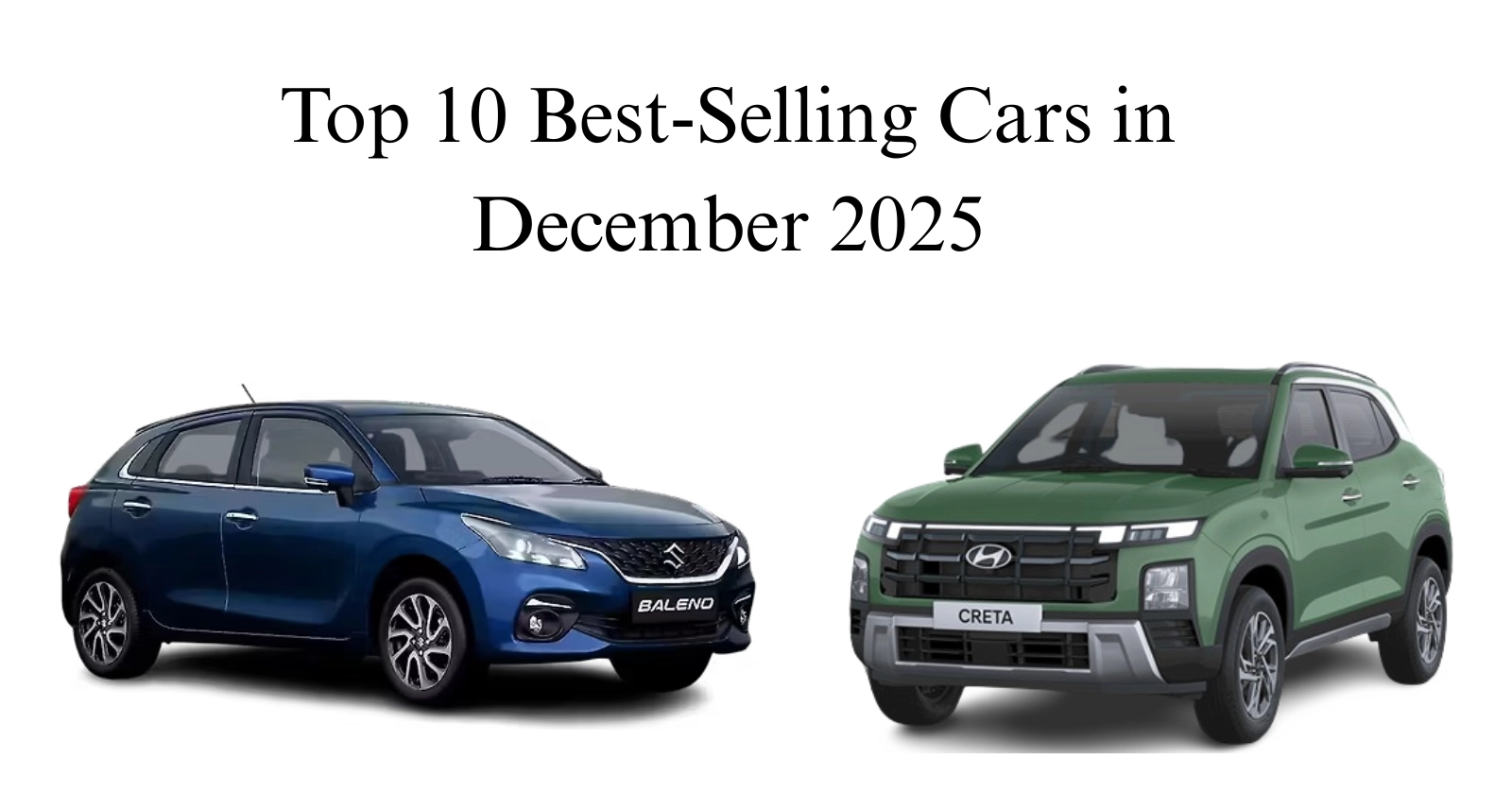 Top 10 Best-Selling Cars in December 2025