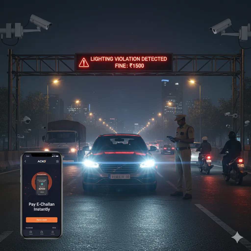 Challans for Improper Vehicle Lighting in India