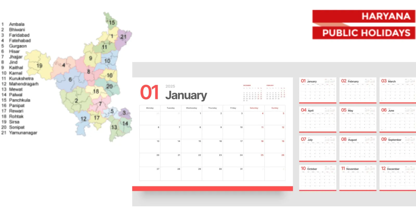 Haryana Public Holidays List 2025