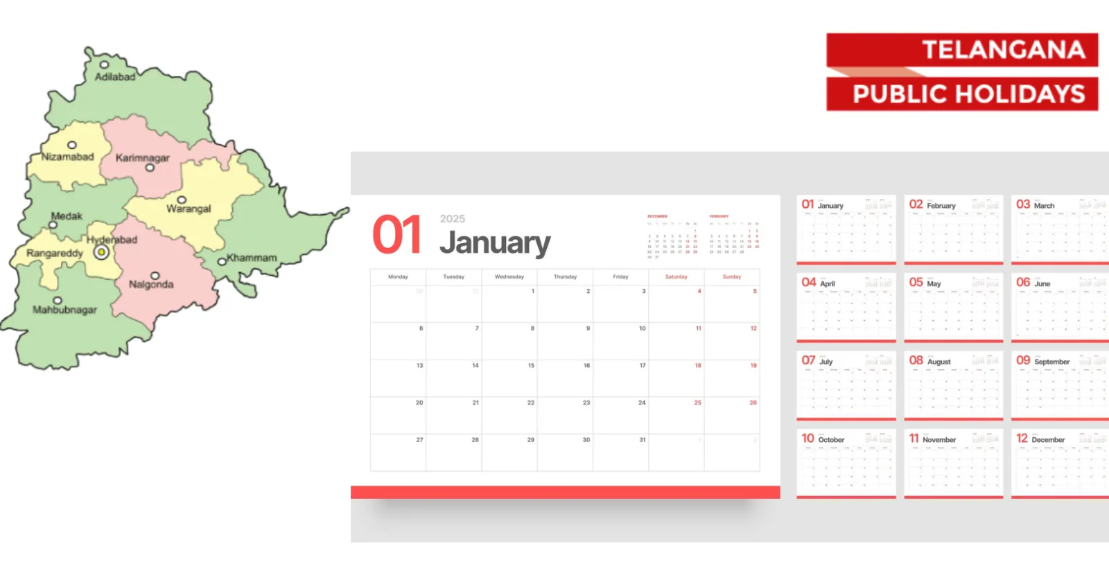 Telangana Public Holidays List 2025