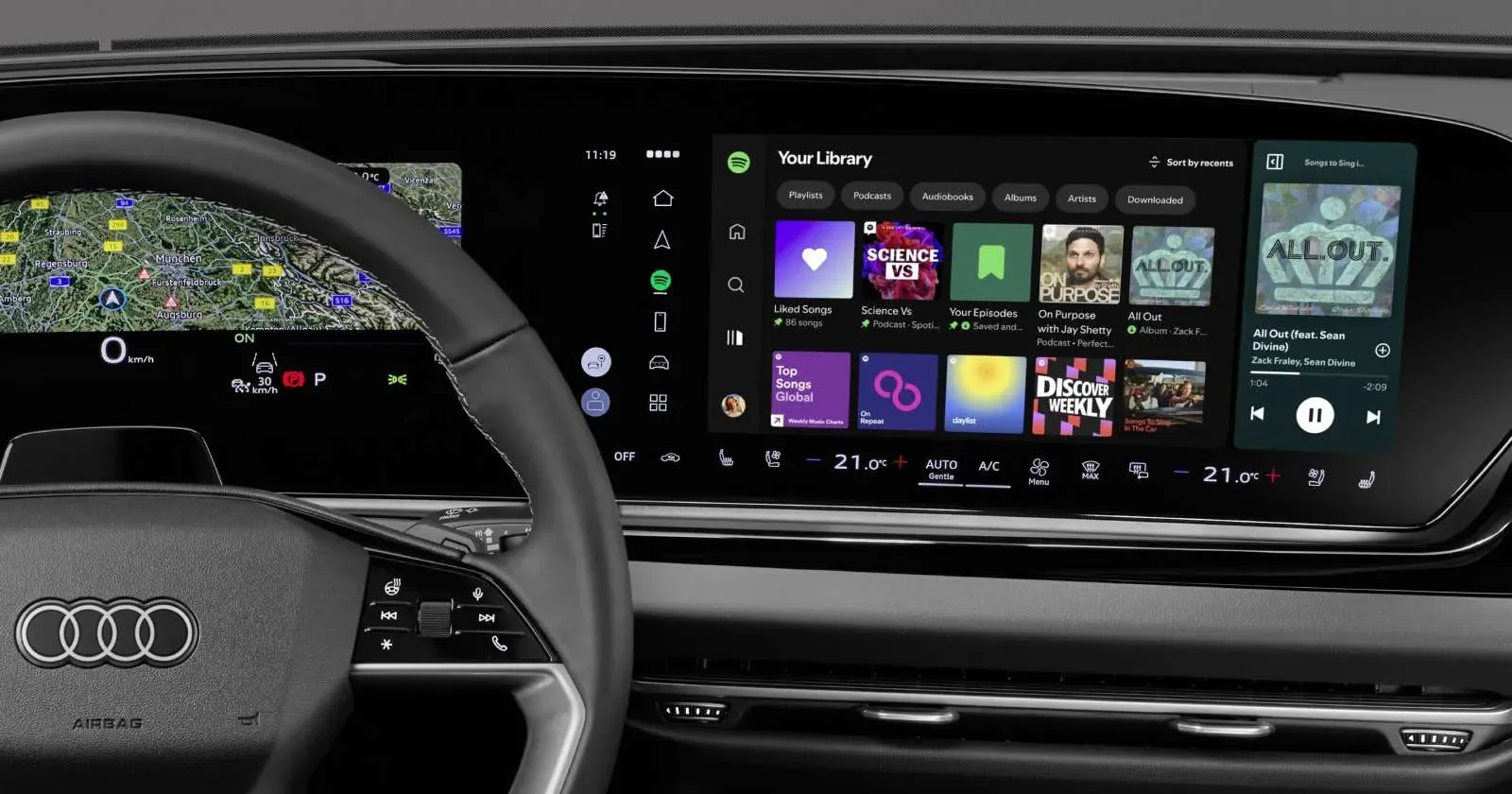 Spotify Releases New Native App for Android Automotive, Coming First to Audi Cars