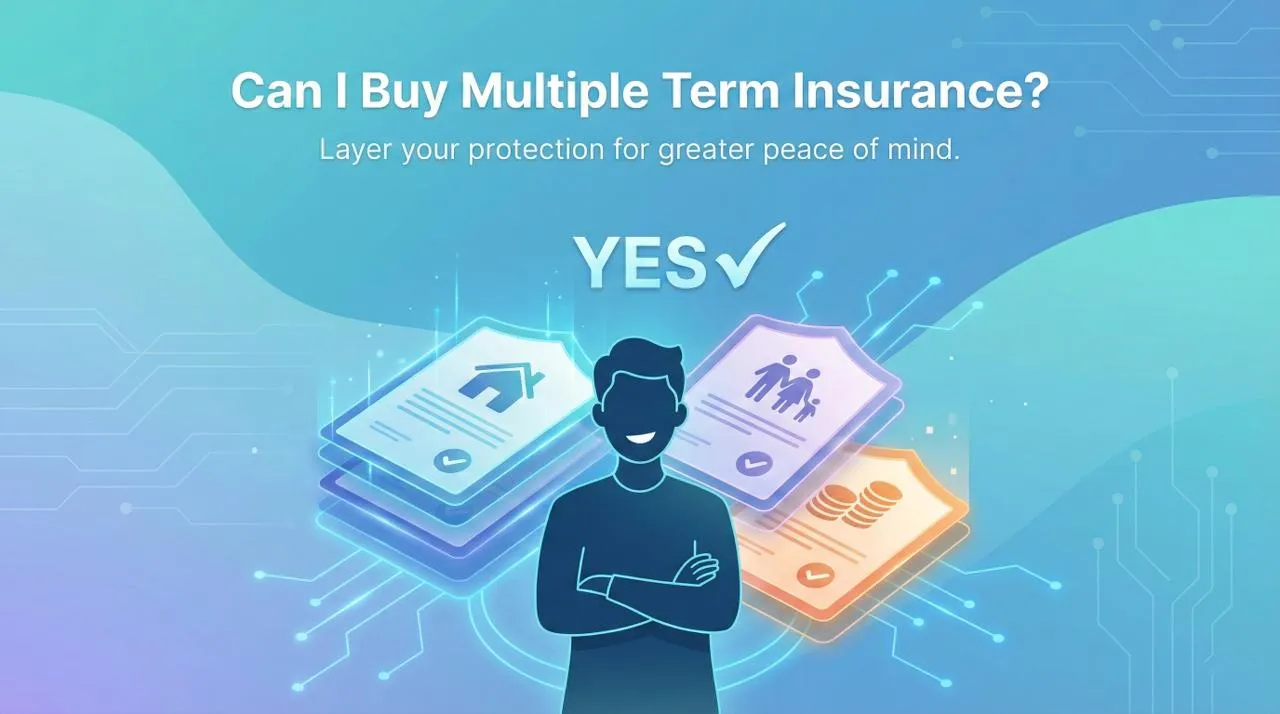 "Feature image confirming that it is possible to buy multiple term insurance policies to layer protection for different needs."